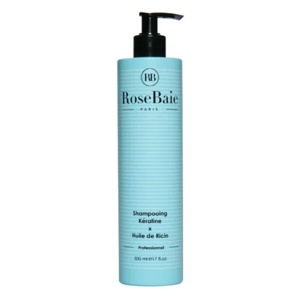 Shampoing Kératine x Huile de Ricin RoseBaie – hydratation cheveux