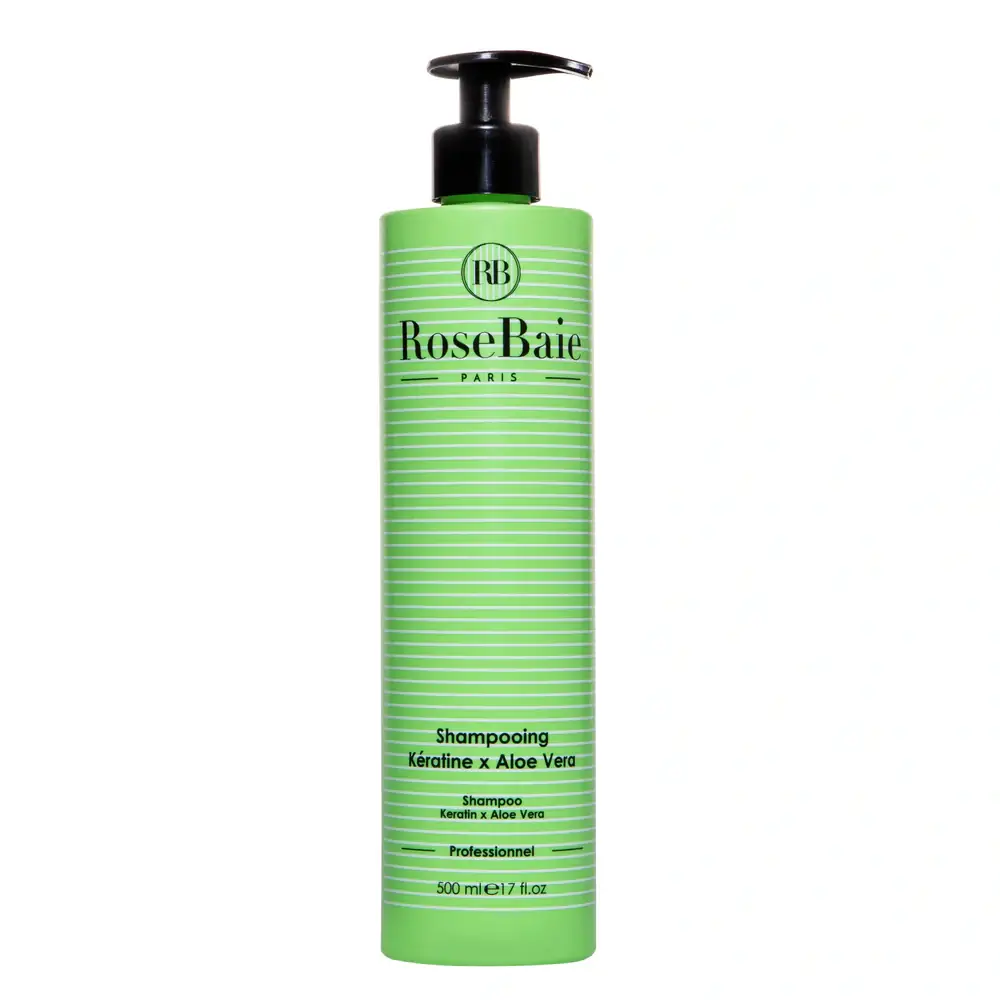 Shampoing Kératine x Aloe Vera RoseBaie fortifiant et nourrissant cheveux Shampoing Kératine x Aloe Vera RoseBaie fortifiant et nourrissant cheveux