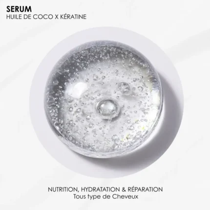 Texture du sérum Cristal Kératine et huile de coco