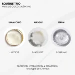 Texture huileuse du Trio Coco RoseBaie soins cheveux